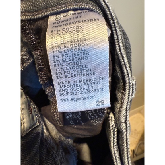 AG Jeans Farrah Boot Crop Gray Wash Denim‎ Jeans Frayed Hem Women's Size 29 - Picture 3 of 8